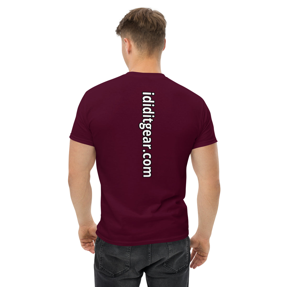 Clique Men's New Classic T-Shirt - Burgundy, Medium (Ringspun Cotton, Modern Fit) - View #3