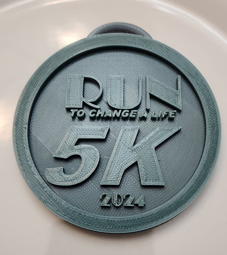 5K finisher medal Run to Change a life