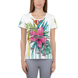 Mimi All-Over Print Women's Athletic T-shirt