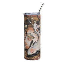 Load image into Gallery viewer, American Samoa Turtle and Shark  Stainless steel tumbler with straw