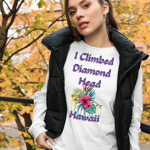 Climb Diamond Head Hawaii Long Sleeve Tee